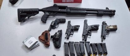 Armas e munições são apreendidas em residência de homem investigado por ameaça em município do Oeste
