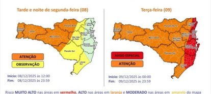 Governo do Estado determina suspensão de aulas em SC em virtude do ciclone que atinge o estado 