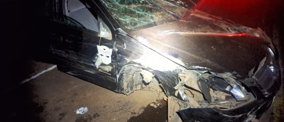 Colisão frontal deixa motorista ferido na SC-159, no Oeste