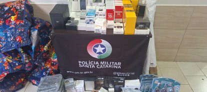 Polícia Militar Rodoviária apreende R$ 50 mil em produtos de descaminho na SC-160