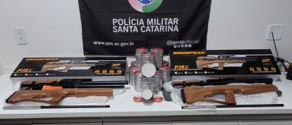 Mais de 31 mil munições e armas de pressão são apreendidas em ocorrência de contrabando em Xaxim