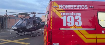 Criança atropelada em Nova Erechim é transferida de helicóptero ao HRO em Chapecó