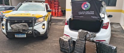 Quase 100 kg de maconha são apreendidos após fuga na SC-160, no Oeste