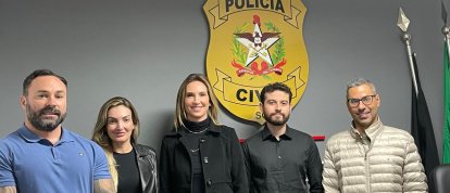 Delegada-Geral Adjunta da Polícia Civil realiza visita institucional em Xanxerê