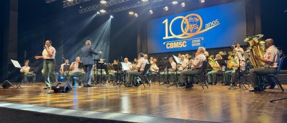 VÍDEO: Chapecó recebe concerto da Banda de Música do CBMSC em homenagem ao centenário da coporação no estado