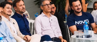 Ao lado de Romeu Zema, Gilson Ciconet é apresentado como pré-candidato a deputado estadual pelo Novo em SC