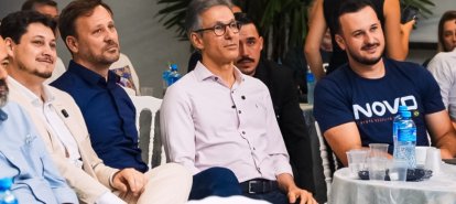 Ao lado de Romeu Zema, Gilson Ciconet é apresentado como pré-candidato a deputado estadual pelo Novo em SC