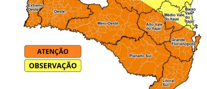 Previsão de temporais com fortes rajadas de vento entre a manhã de terça (07) e a madrugada de quarta-feira (08)