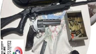 Homem é preso por ameaça e agressão contra a esposa e armas são apreendidas em Faxinal dos Guedes