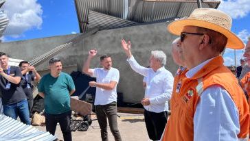 Governador Jorginho Mello avalia estragos de tornado em Xanxerê e reforça apoio à reconstrução