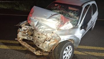 Colisão frontal deixa três pessoas feridas e causa interdição na SC-480 em Xanxerê