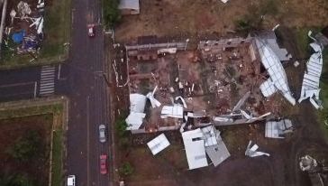 VÍDEO: Imagens aéreas mostram a destruição causada pelo temporal em Xanxerê