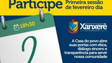 Câmara de Vereadores de Xanxerê convida a população para a primeira sessão de 2026