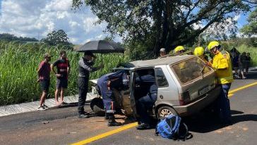 Acidente grave na SC-283 mobiliza SAER/Fron e deixa vítima com traumatismo craniano em Águas de Chapecó