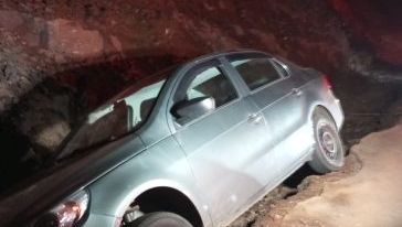 Idosa fica ferida após saída de pista de veículo na SC-283, no Oeste
