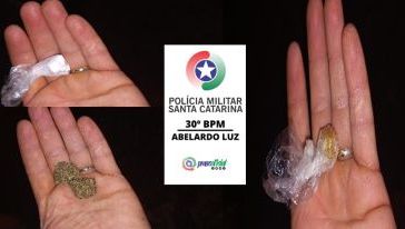 Casal é flagrado com maconha, cocaína e crack durante abordagem da Polícia Militar em Abelardo Luz