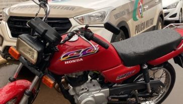Motocicleta com registro de furto é recuperada pela Polícia Militar em Xanxerê