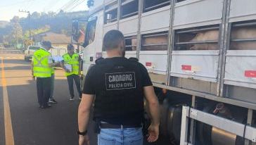 Polícia Civil e Cidasc realizam fiscalização do transporte agropecuário em SC