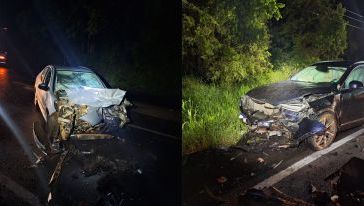 Condutor fica gravemente ferido após aquaplanagem seguida de colisão frontal na SC-157