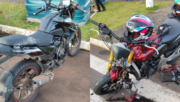 Colisão entre motocicletas deixa três feridos na Avenida Getúlio Vargas, em Chapecó