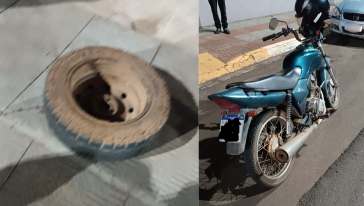 Motociclista fica ferido após pneu se soltar de reboque e atingir moto em município do Oeste