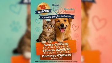 VÍDEO: a 18ª edição do brechó do Bem Estar Animal começa nesta sexta (01)