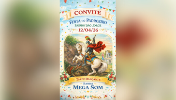 Festa do padroeiro do bairro São Jorge terá almoço, sorteio e baile no dia 12 de abril