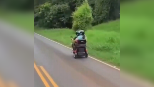 VÍDEO: Triciclo elétrico é flagrado trafegando em rodovia entre caminhões no Paraná