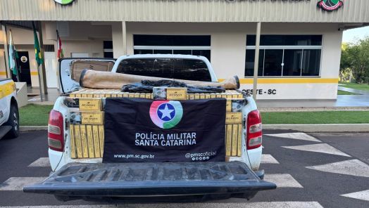 Caminhonete carregada com 25 mil maços de cigarros contrabandeados são apreendidos na SC-283