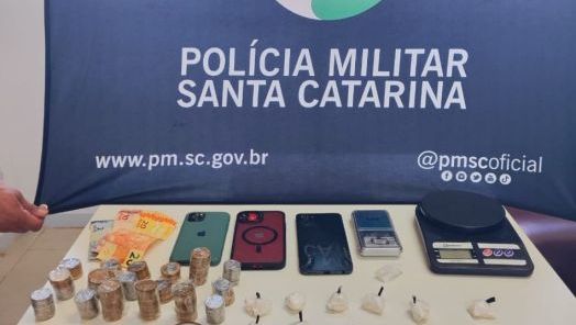 Operação integrada resulta em apreensão de R$ 60 mil em cocaína e três presos na SC-480, no Oeste