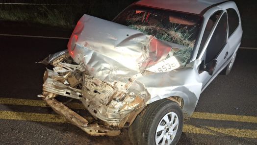 Colisão frontal deixa três pessoas feridas e causa interdição na SC-480 em Xanxerê