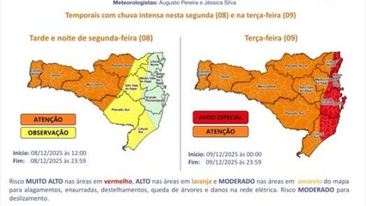 Governo do Estado determina suspensão de aulas em SC em virtude do ciclone que atinge o estado 