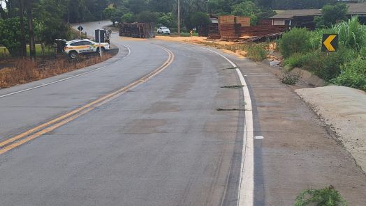 Caminhão tomba em curva na SC-160 e deixa motorista ferido no Oeste