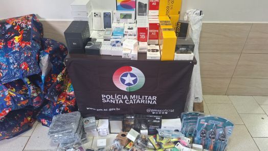 Polícia Militar Rodoviária apreende R$ 50 mil em produtos de descaminho na SC-160