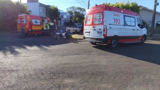 Colisão entre carro e motocicleta deixa homem ferido em Maravilha