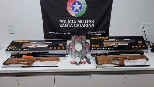 Mais de 31 mil munições e armas de pressão são apreendidas em ocorrência de contrabando em Xaxim