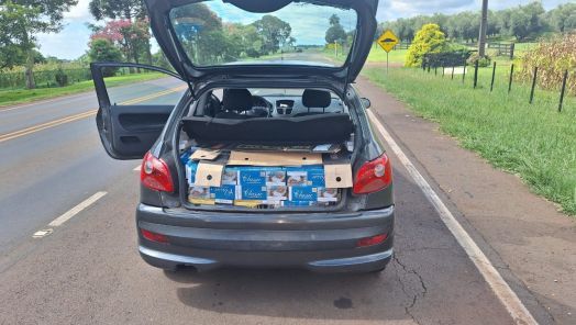 PMRv apreende 5 mil maços de cigarros contrabandeados na SC-160 em Campo Erê