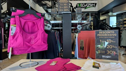 VÍDEO: a Megazan Moda Sport está com desconto progressivo na linha fitness feminina