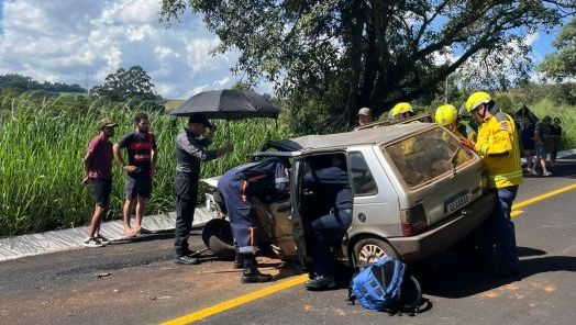 Acidente grave na SC-283 mobiliza SAER/Fron e deixa vítima com traumatismo craniano em Águas de Chapecó