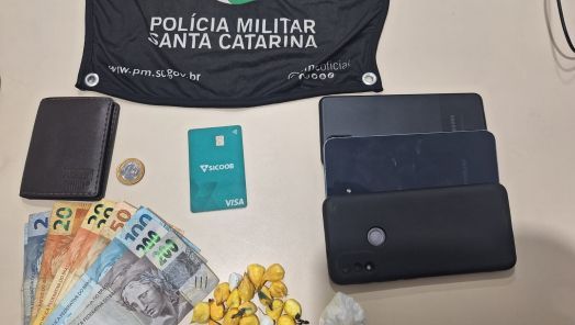 Homem é preso por tráfico de drogas após perseguição na SC-480, no Oeste