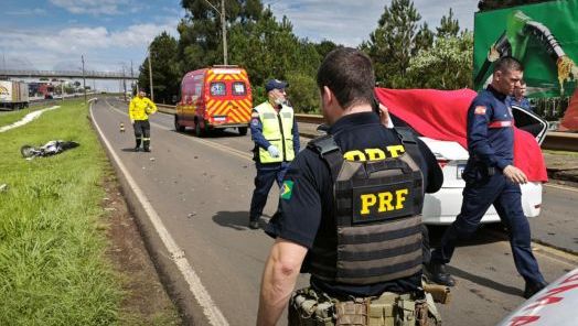 Motociclista morre em acidente na BR-480 em Chapecó