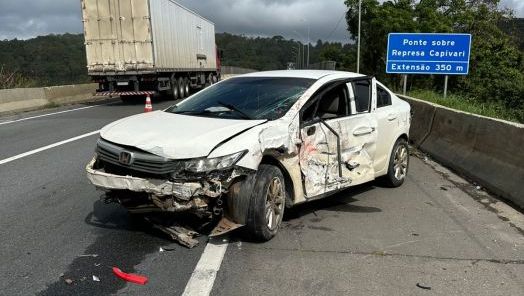 SUSTO NA ESTRADA: advogado de Xanxerê sofre acidente com o filho após jogo do Palmeiras em SP 
