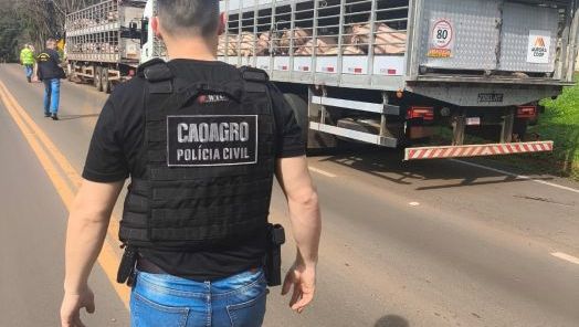 Operação conjunta fiscaliza transporte de animais e produtos agropecuários em Palmitos
