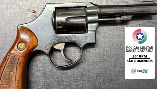 Arma sem documentação é apreendida durante cumprimento de medida protetiva em São Domingos