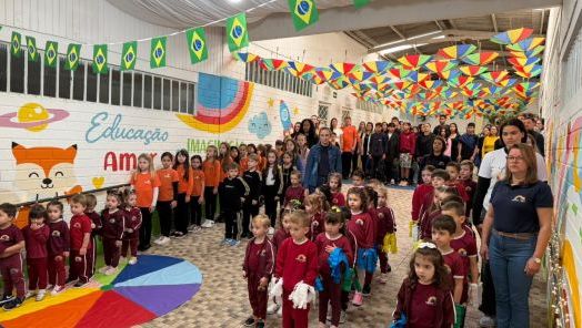 Semana da Pátria reúne comunidade escolar na Escola Arco-Íris em Xanxerê