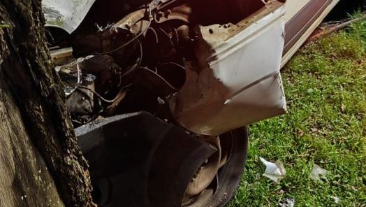 Motorista fica ferido após Fiorino colidir contra árvore em Chapecó