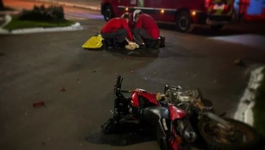 Motociclista fica ferido em acidente registrado no Centro de município do Oeste 