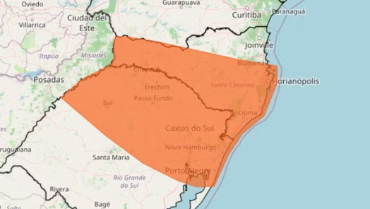 Santa Catarina tem alerta para temporais e possibilidade de tempestades severas nesta quinta-feira
