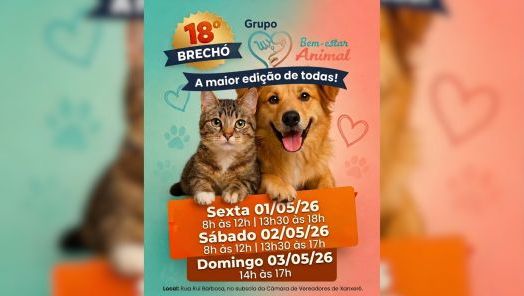 VÍDEO: a 18ª edição do brechó do Bem Estar Animal começa nesta sexta (01)