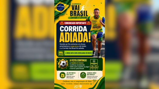 Corrida Vai Brasil, promovida pela JCI Xanxerê, é adiada devido às condições climáticas